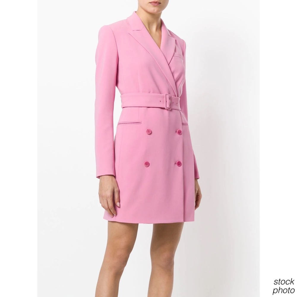 Theory Belted Admiral Crepe Blazer Dress Pink sz 8
